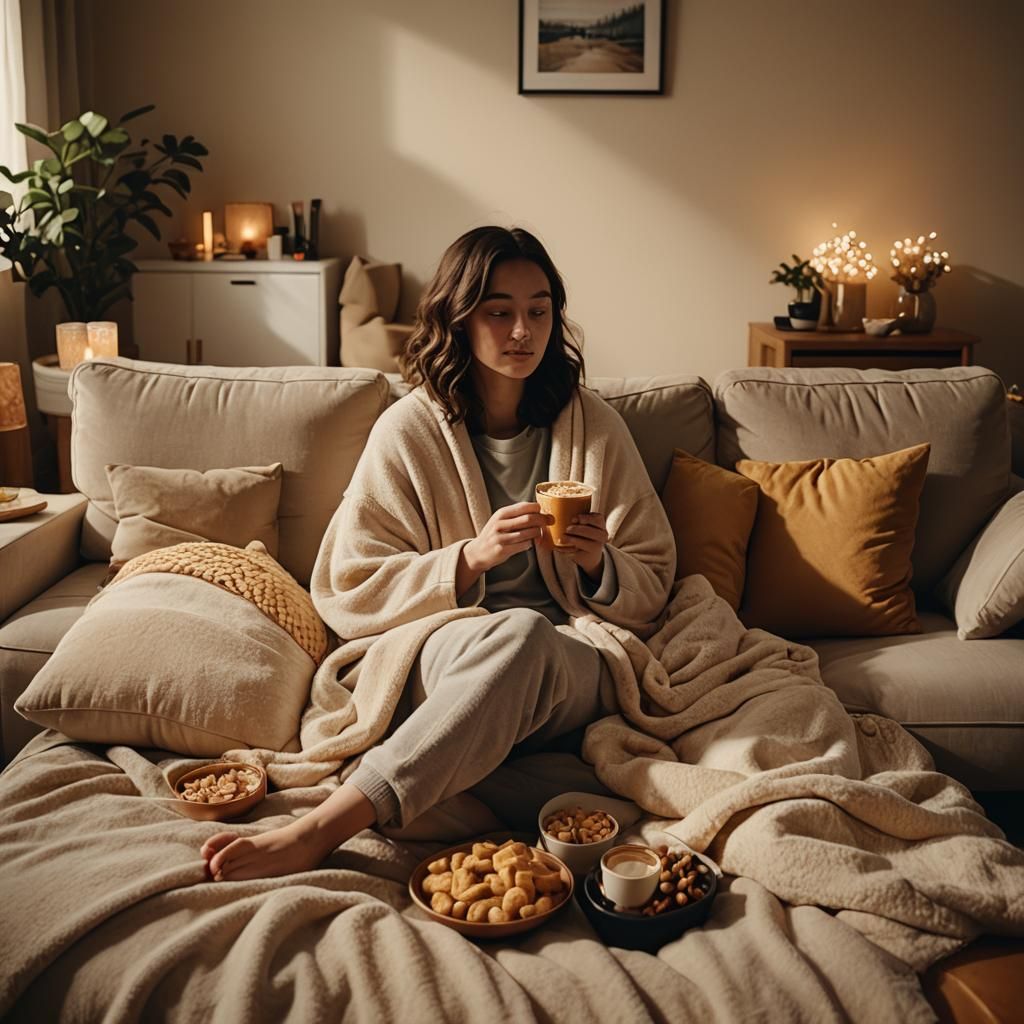 Cozy Living Room in Cinematic Film Style