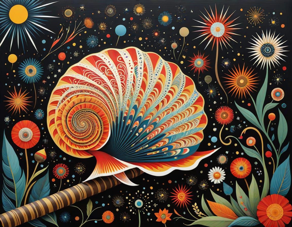 Surreal Fireworks and Shell Still Life