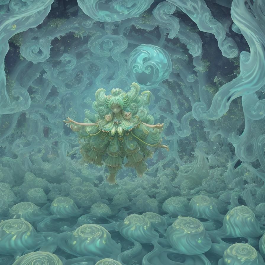 Volumetric Fractal of Gelatinous Maidens in Spatial Whirlpoo...