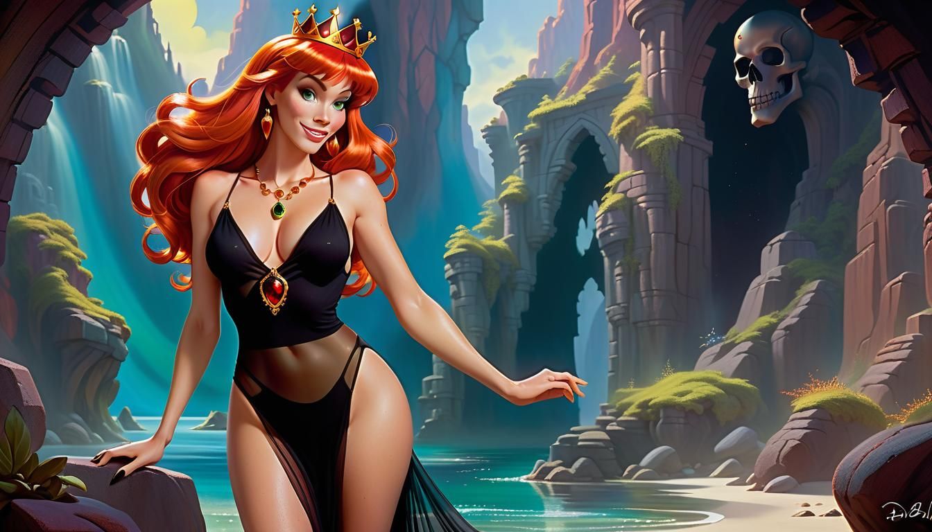 Princess Daphne in Don Bluth Cartoon Style