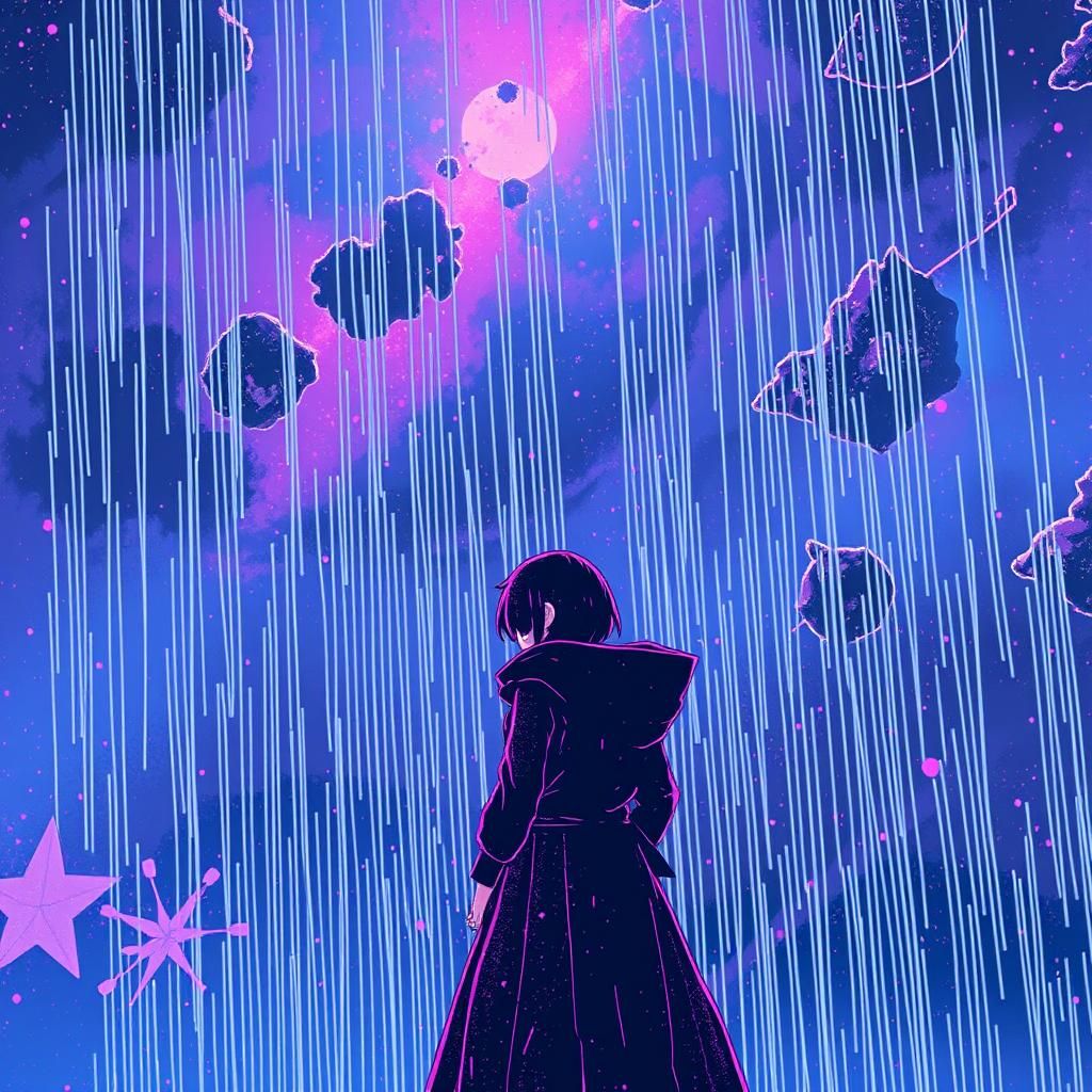 Girl in Rain, 2010s Anime Glitch Art