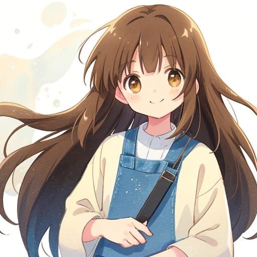 Anime-Inspired Young Girl with Soft, Creamy Background