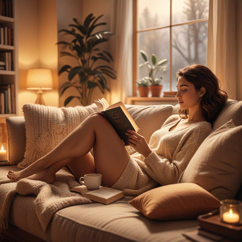 Cozy Afternoon Retreat in Warm Digital Illustration