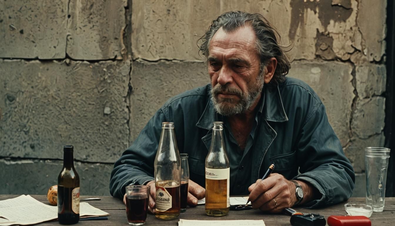 Dramatic Film Still of a Writer in a City