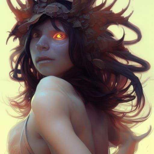 Angelic Goblin Portrait in Hyperdetailed Style