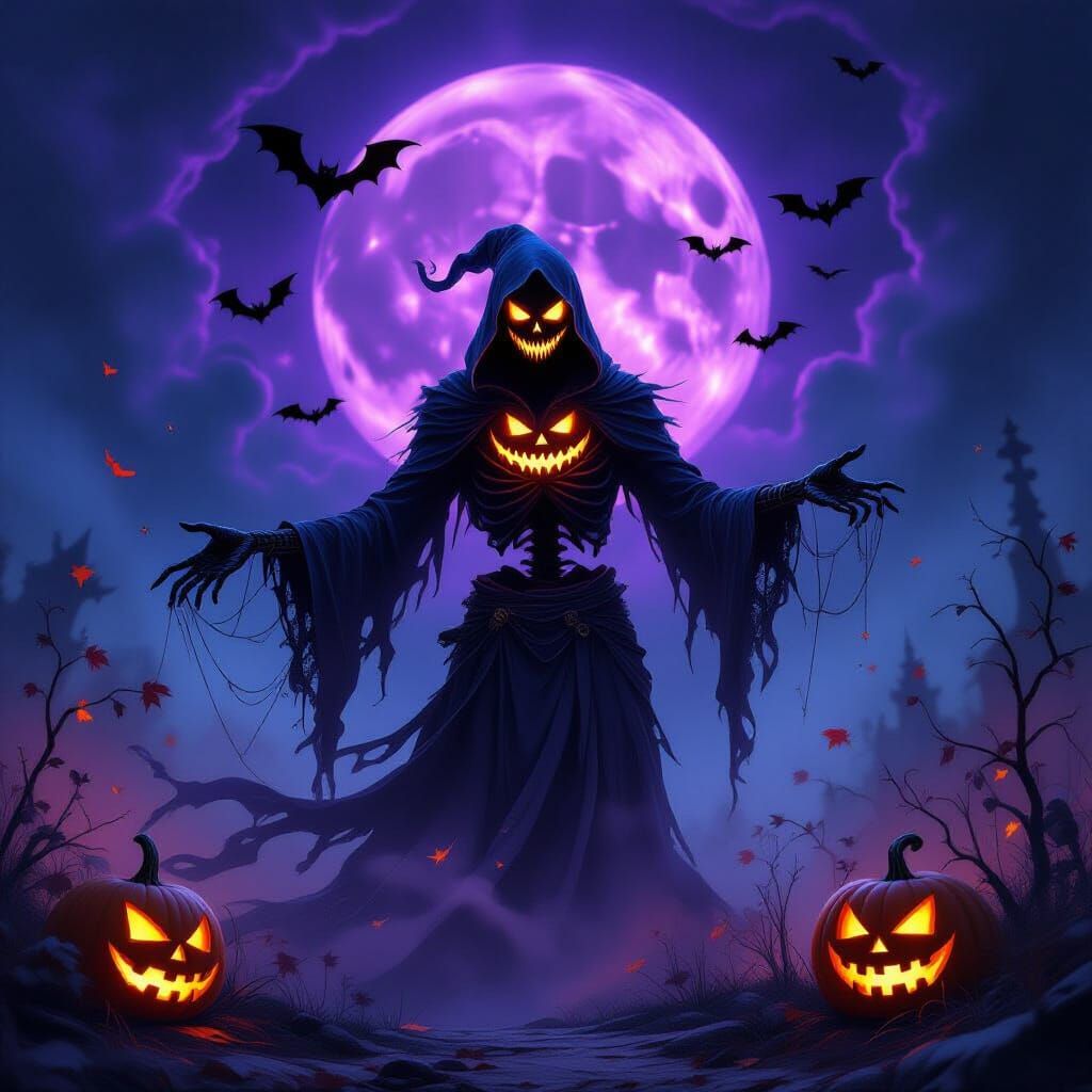 Spectral Halloween Entity in Misty Vortex