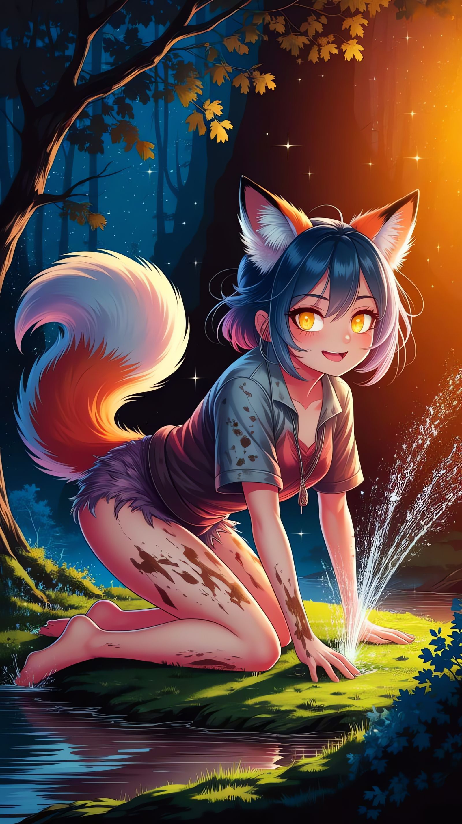 Anime Fox-Girl's Forest Misadventure