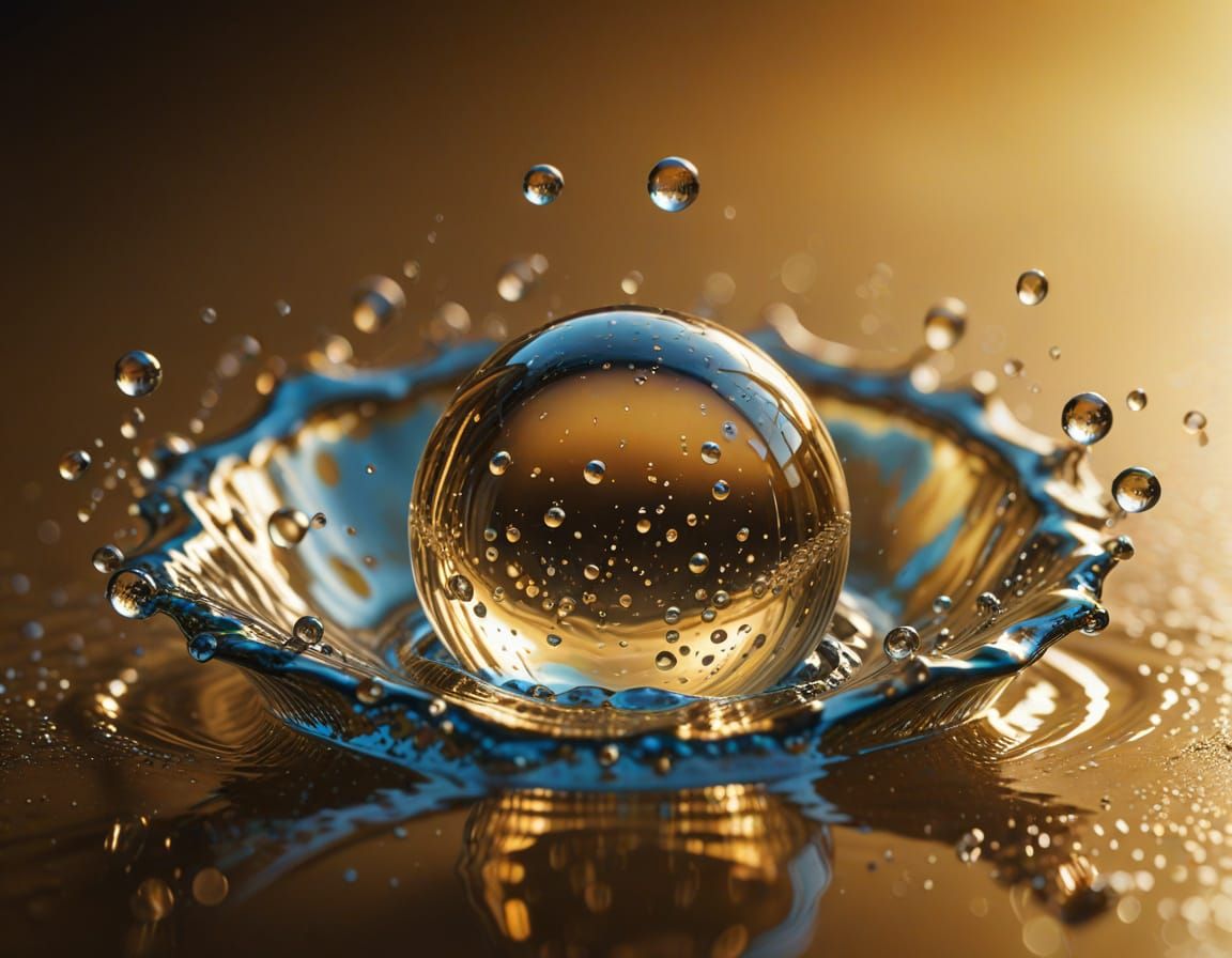 Morgan Webb Swims Inside Water Droplet: Macro Digital Art