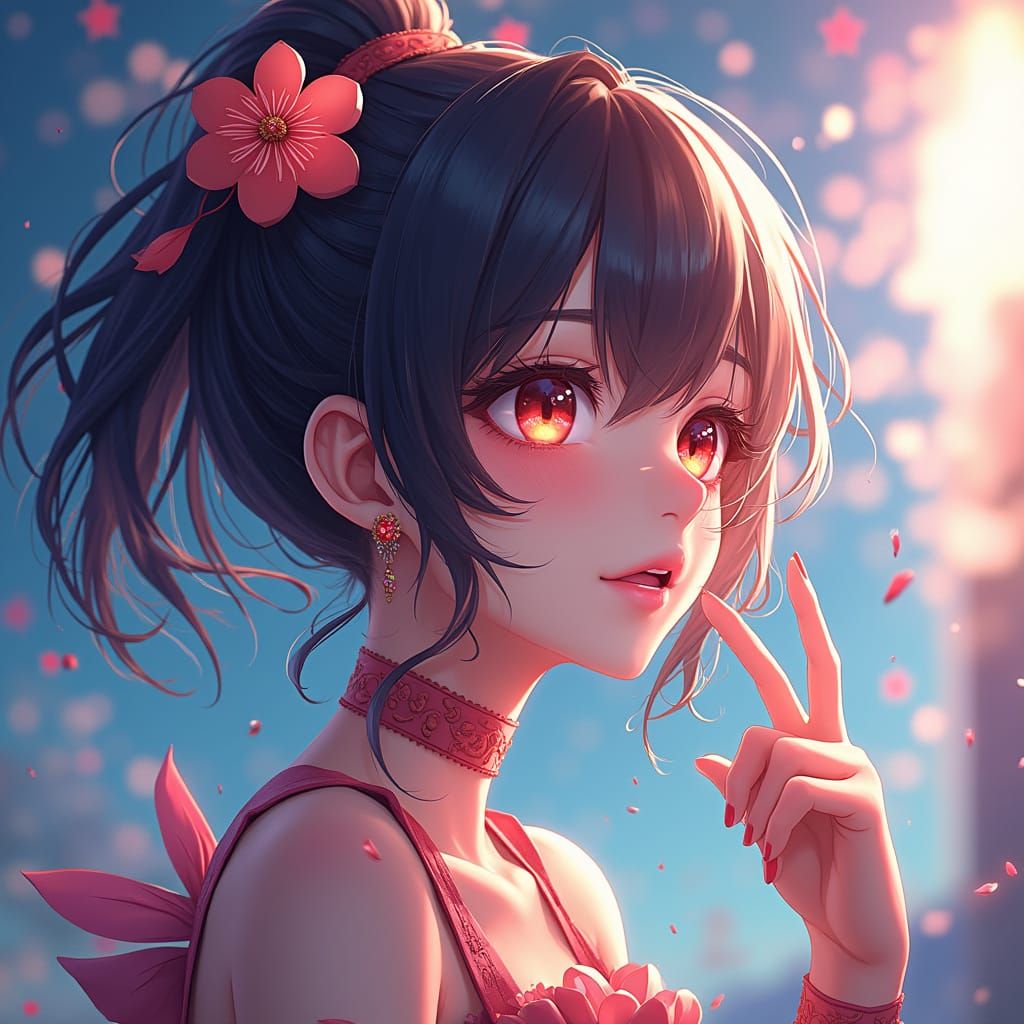 Detailed 3D Anime Portrait with Vivid Colors