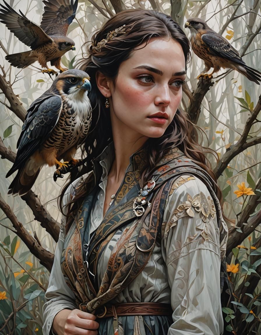 A girl with a Falcon