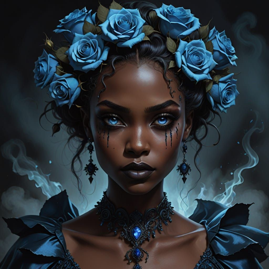 Ethereal Gothic Fae with Supernaturally Glowing Eyes