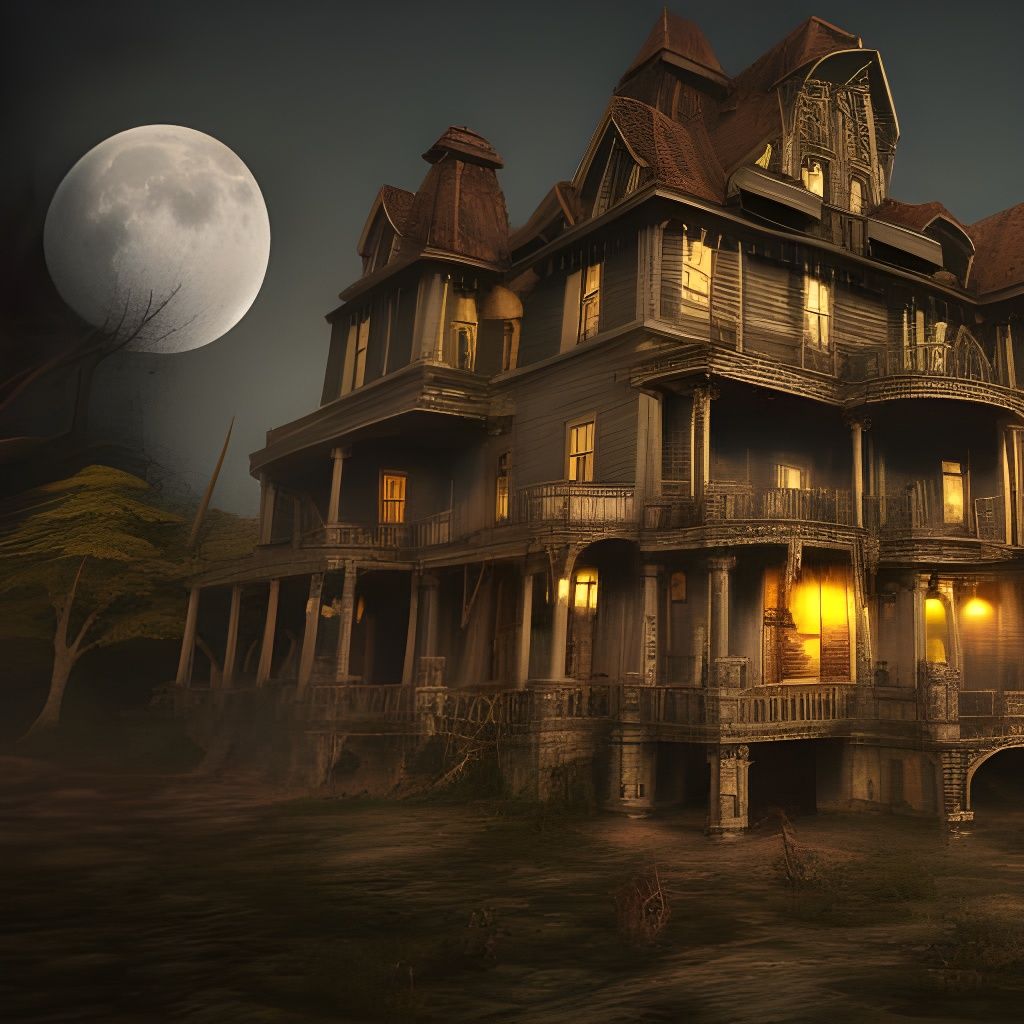Haunted House Under the Moon: Fantasy Concept Art