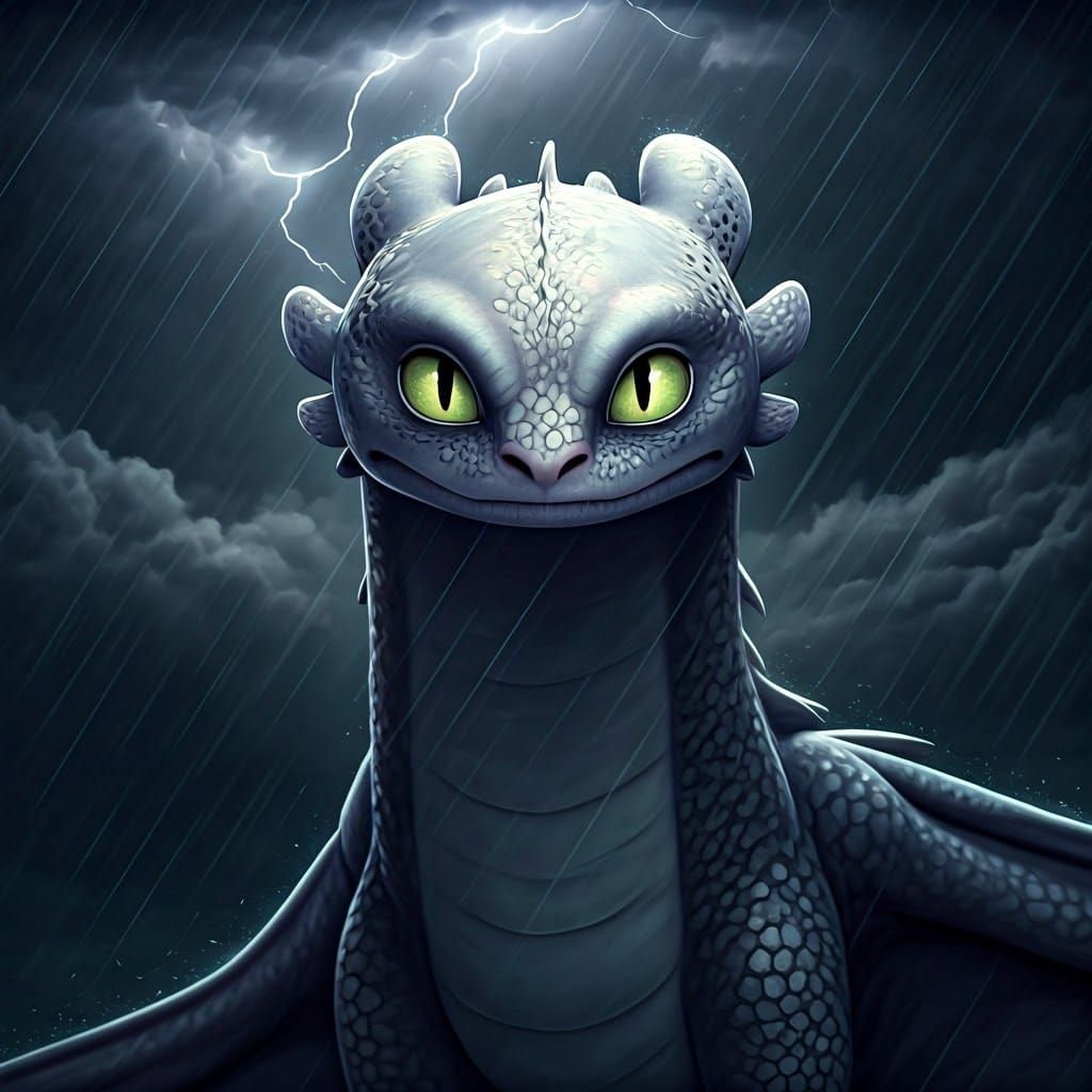 Majestic Dragon Reigns in Turbulent Thunderstorm
