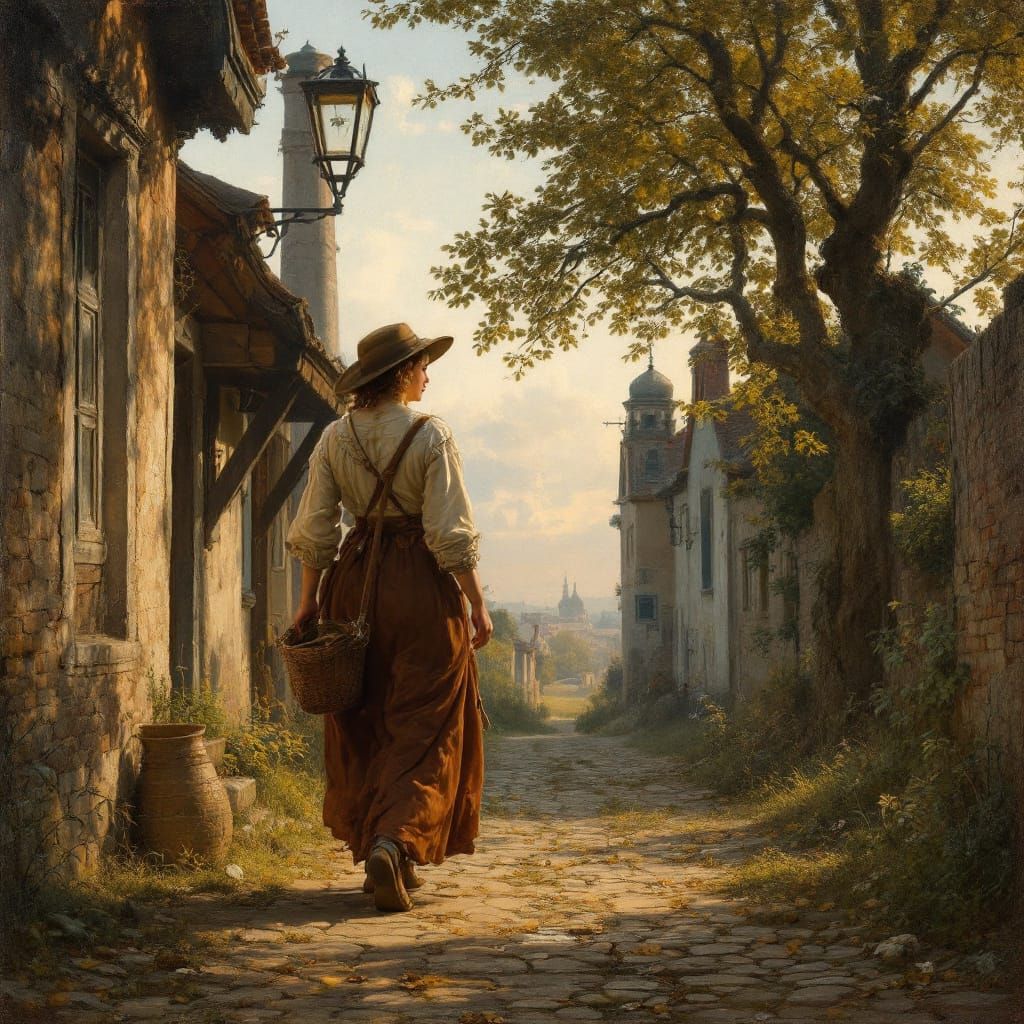 Peasant Life in Golden Hour Luminism