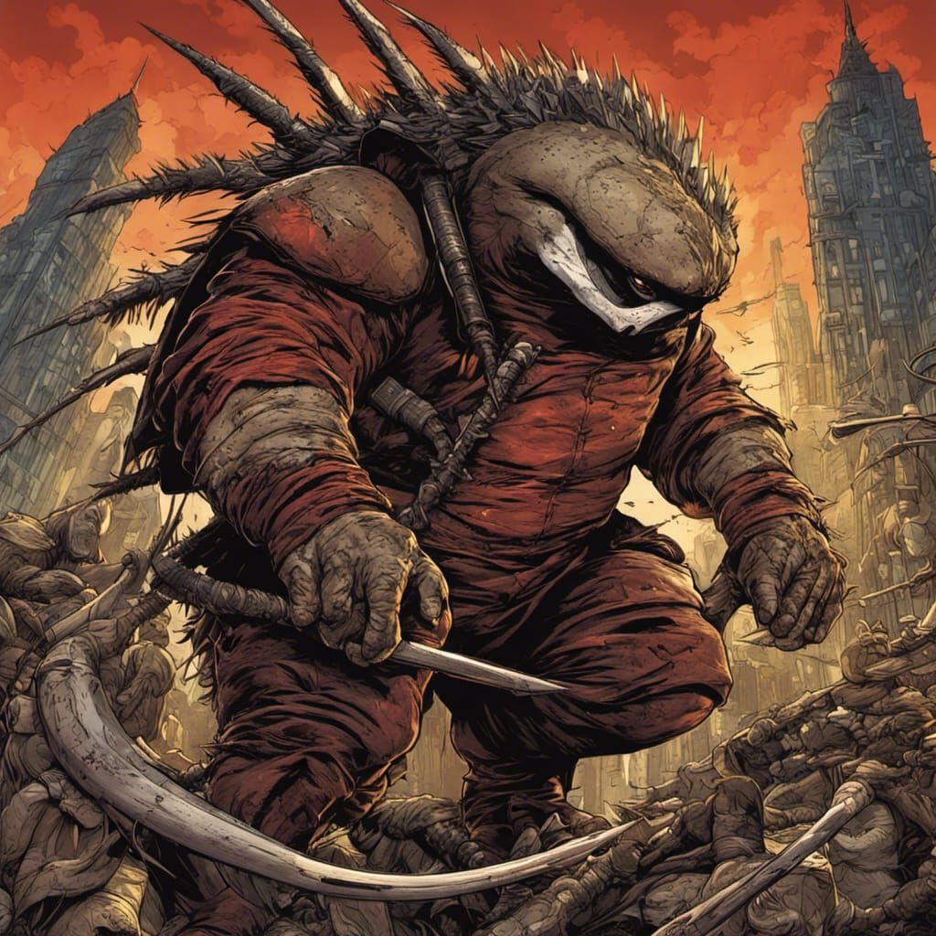 Spiked Mutant Anteater in Comic Book Style
