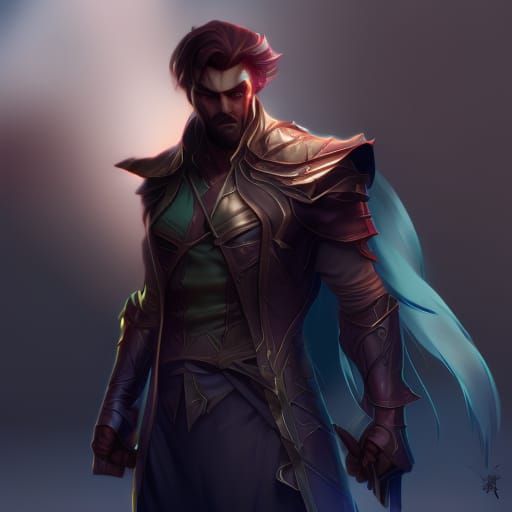 Handsome Assassin Portrait in Hyperrealistic Style