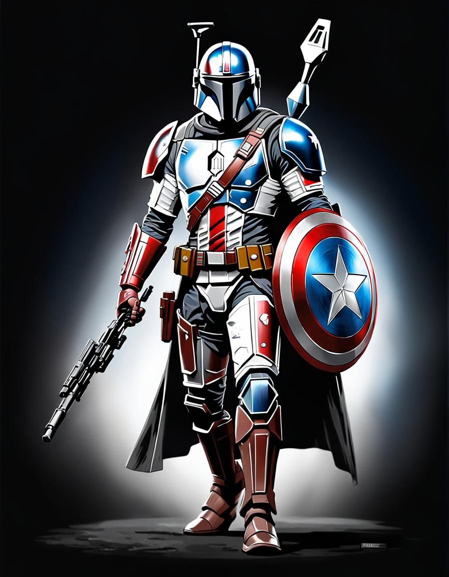 Mandalorian Captain America Fusion Concept Art