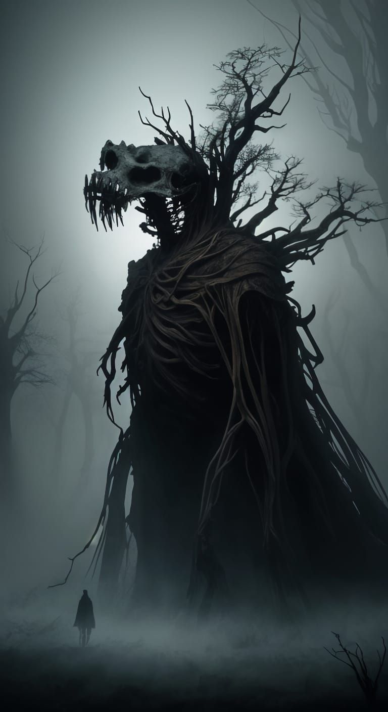 A Desolate Landscape of Unsettling Dread in the Mist