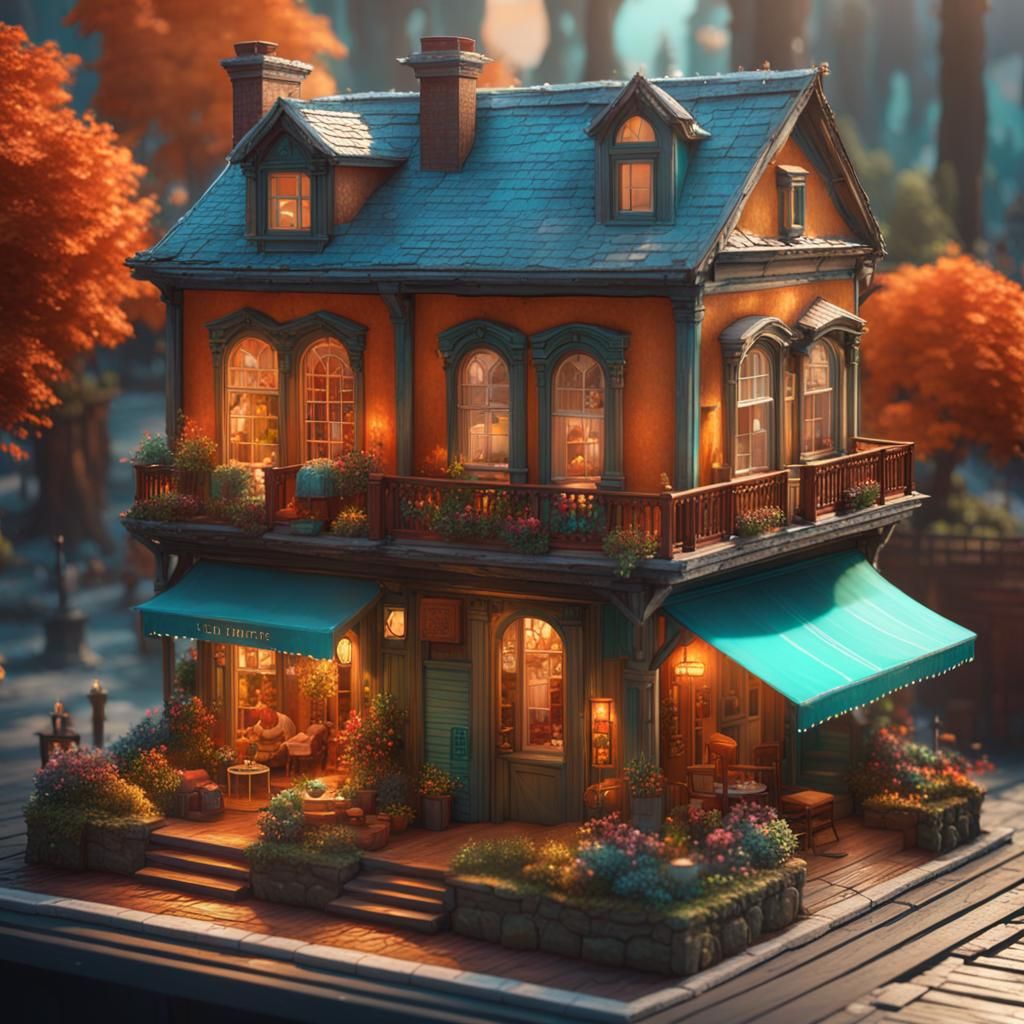 Miniature Town Dollhouse Concept Art