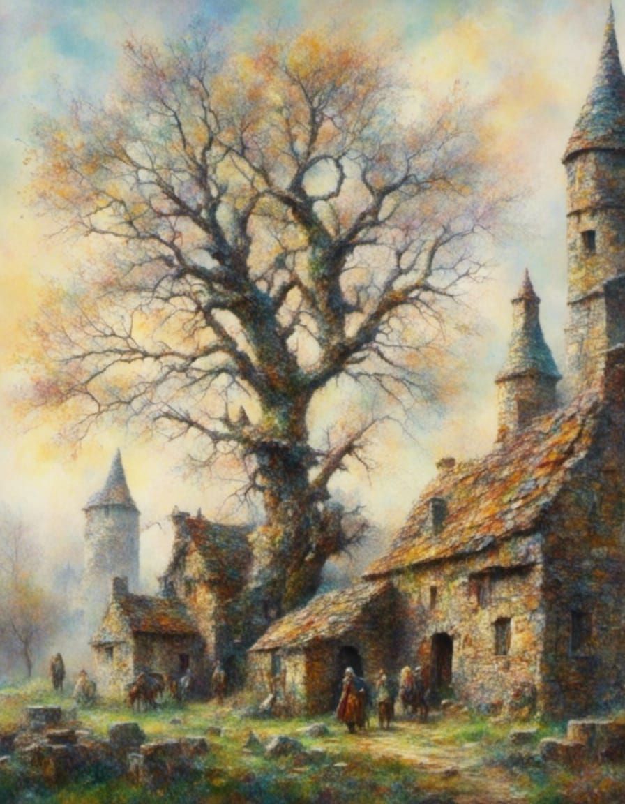 Elves in Oil Painting Style with Vintage Feel