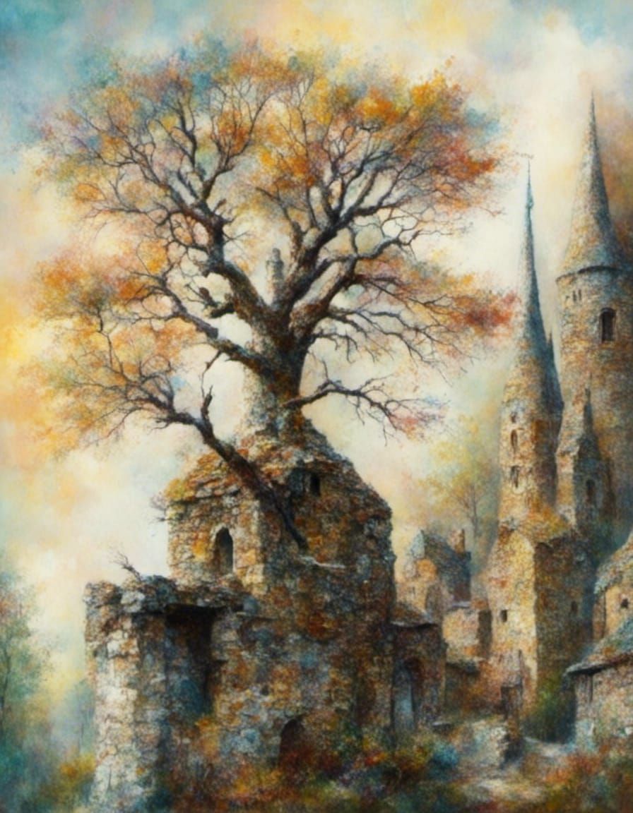 Elves Rendered as Vintage Oil Painting