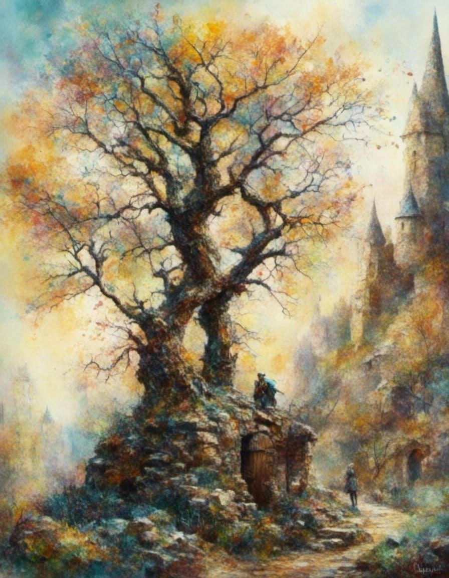 Elf Character as an Oil Painting