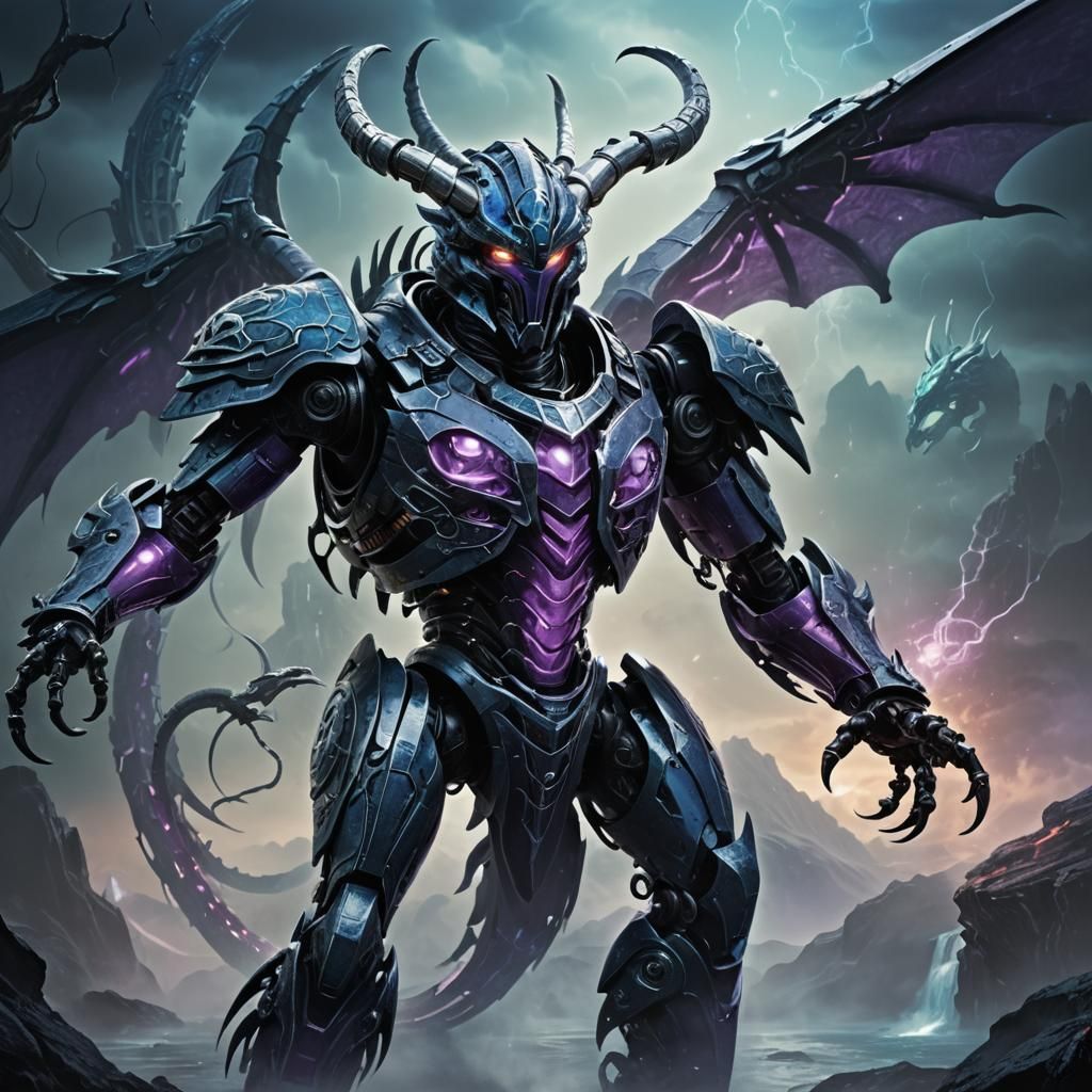 Menacing Bionicle with Winged Serpent Collar