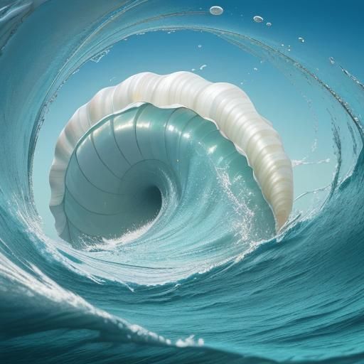 Colossal Sea Snail Shell in Dreamlike Digital Painting