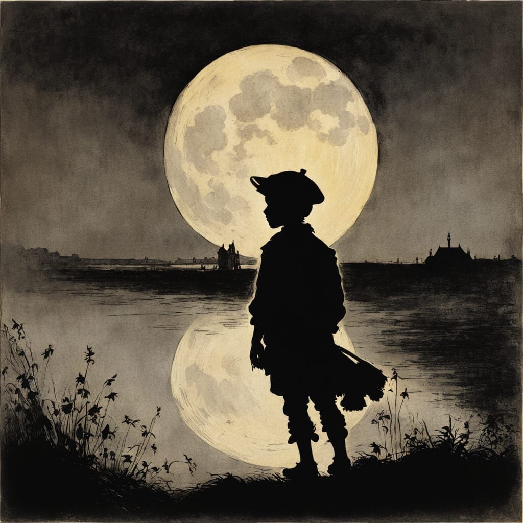 Moonlit Silhouette in Fairytale Style
