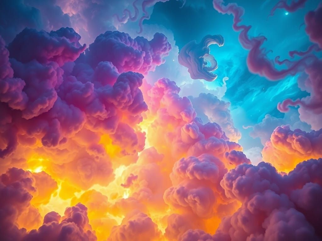 Surreal Dreamscape in Vibrant, Swirling Colors