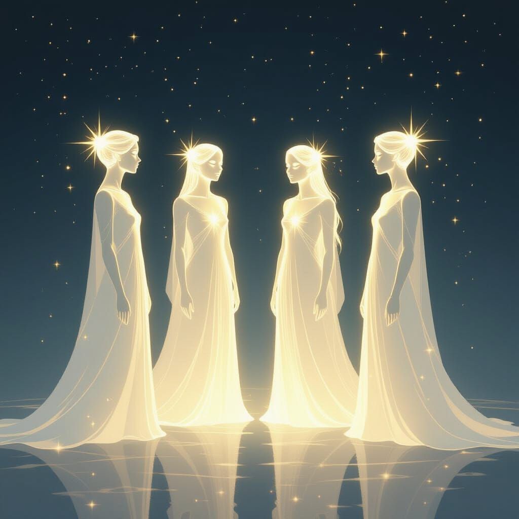 Six Star Spirits of Light in Cosmic Conversation