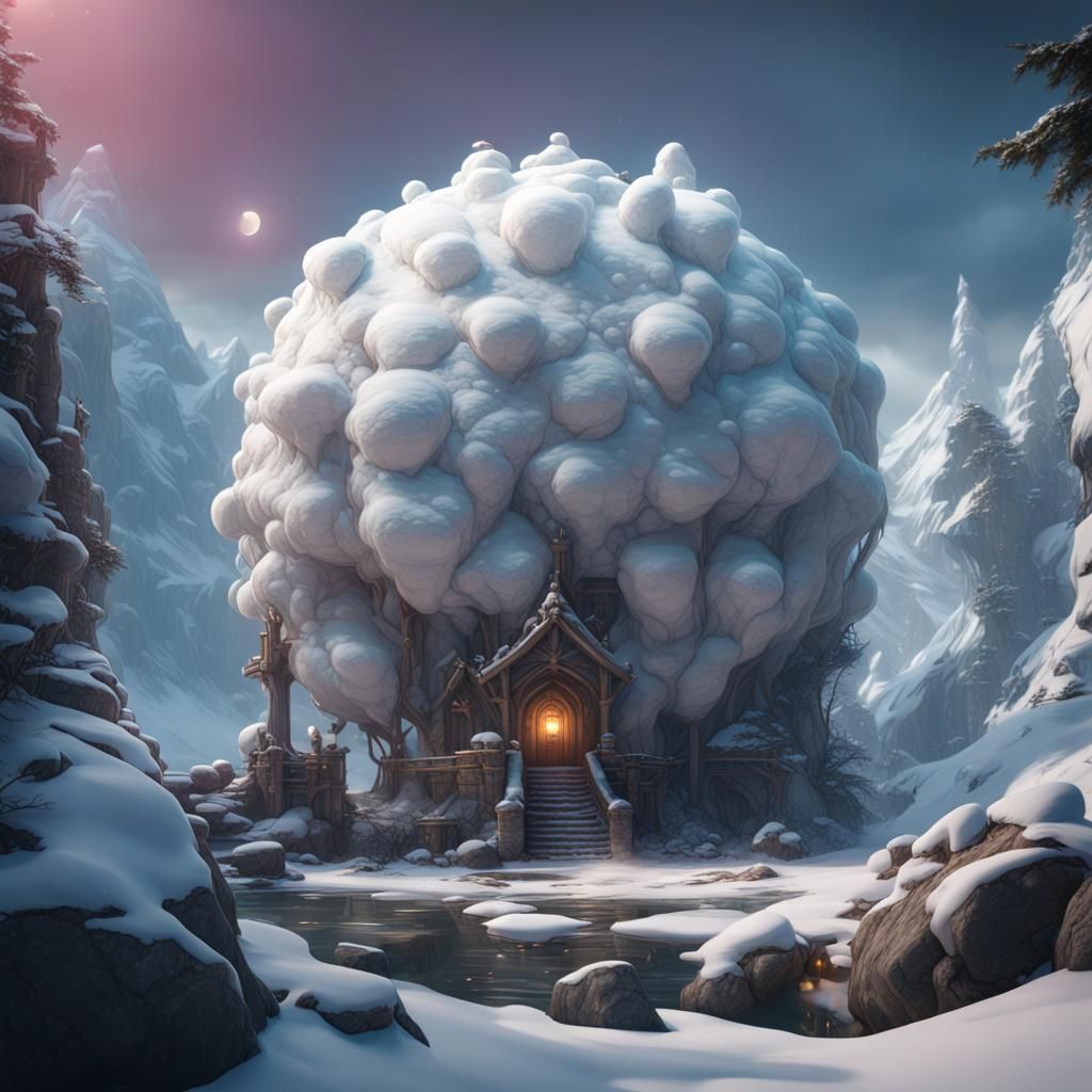 Detailed Snowball Matte Painting in Deep Color