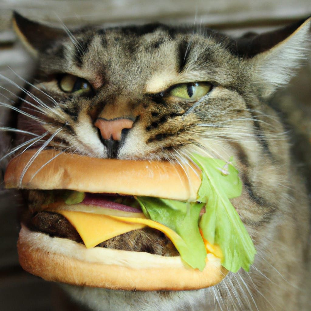 Cat's Affection for Hamburger