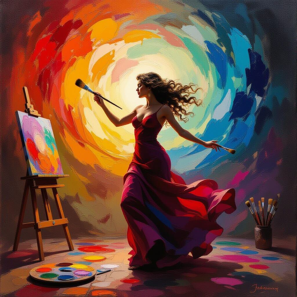 Art Personified: Oil Painting with Rich Textures