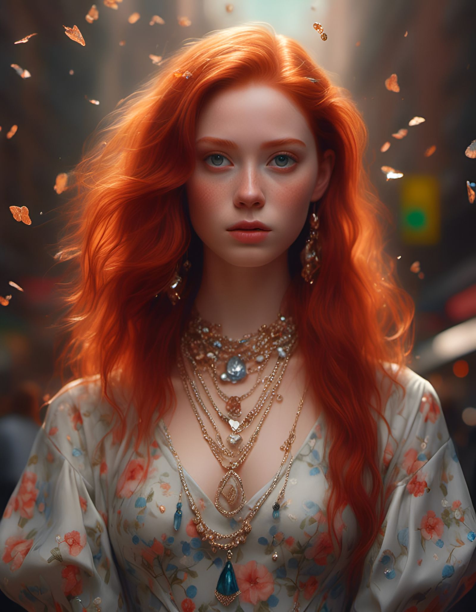 Gorgeous Redhead Portrait in Hyperrealistic Digital Art