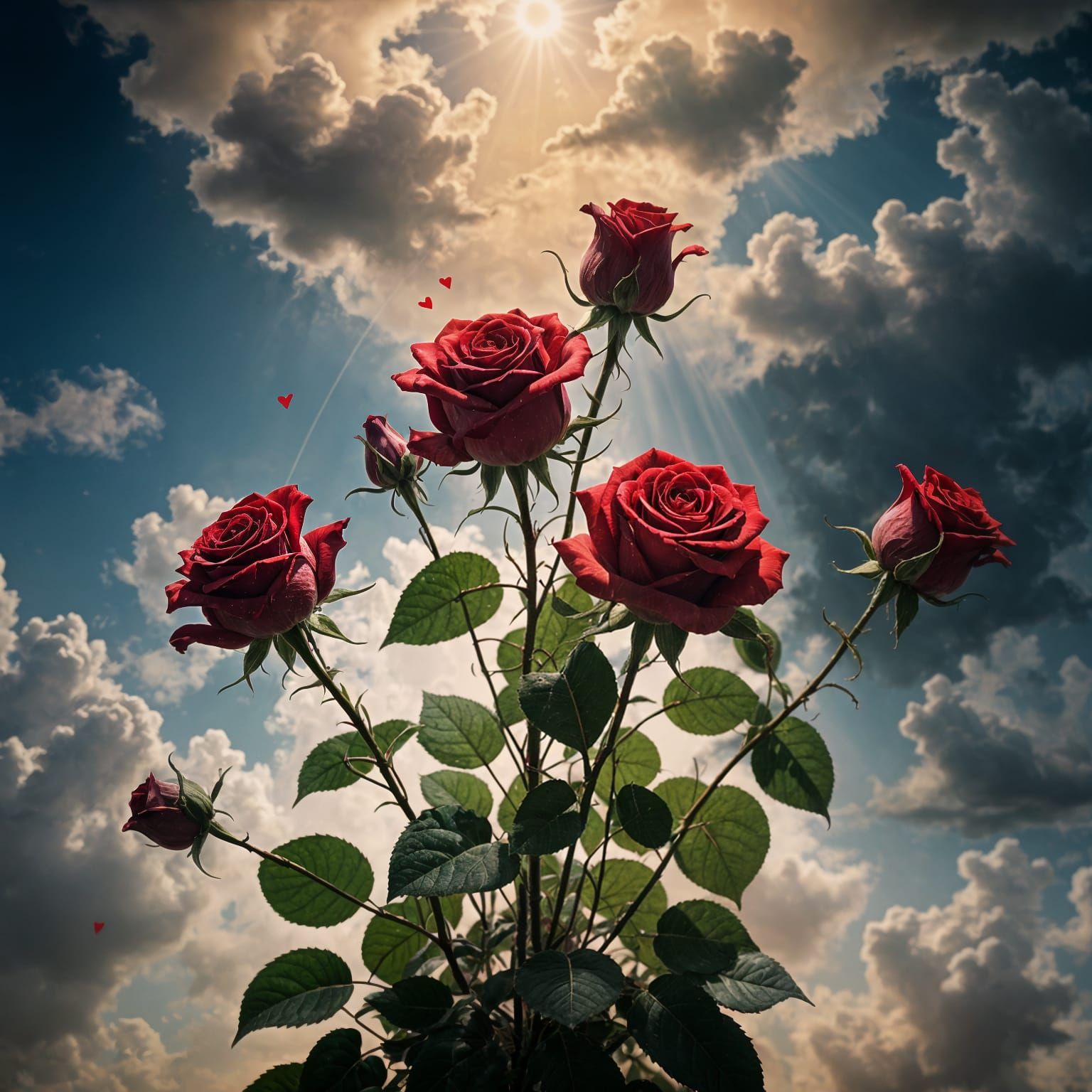 Surrealistic Valentine's Day Roses in Stunning 8K Resolution