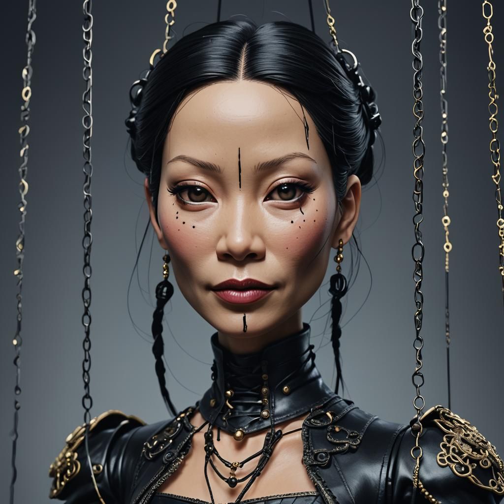 Gigeresque Marionette Portrait in High Tech Sci-Fi Style