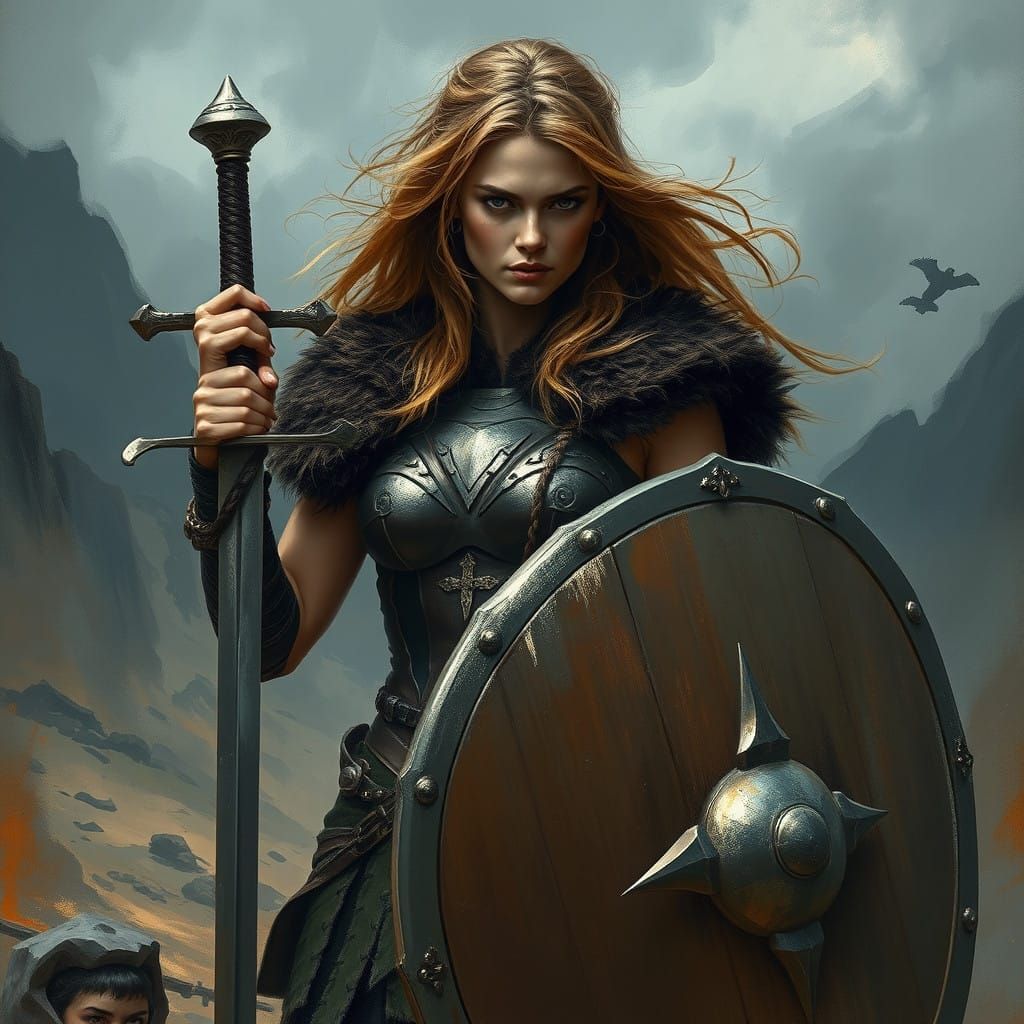 Viking Warrior Goddess in Medieval Armor