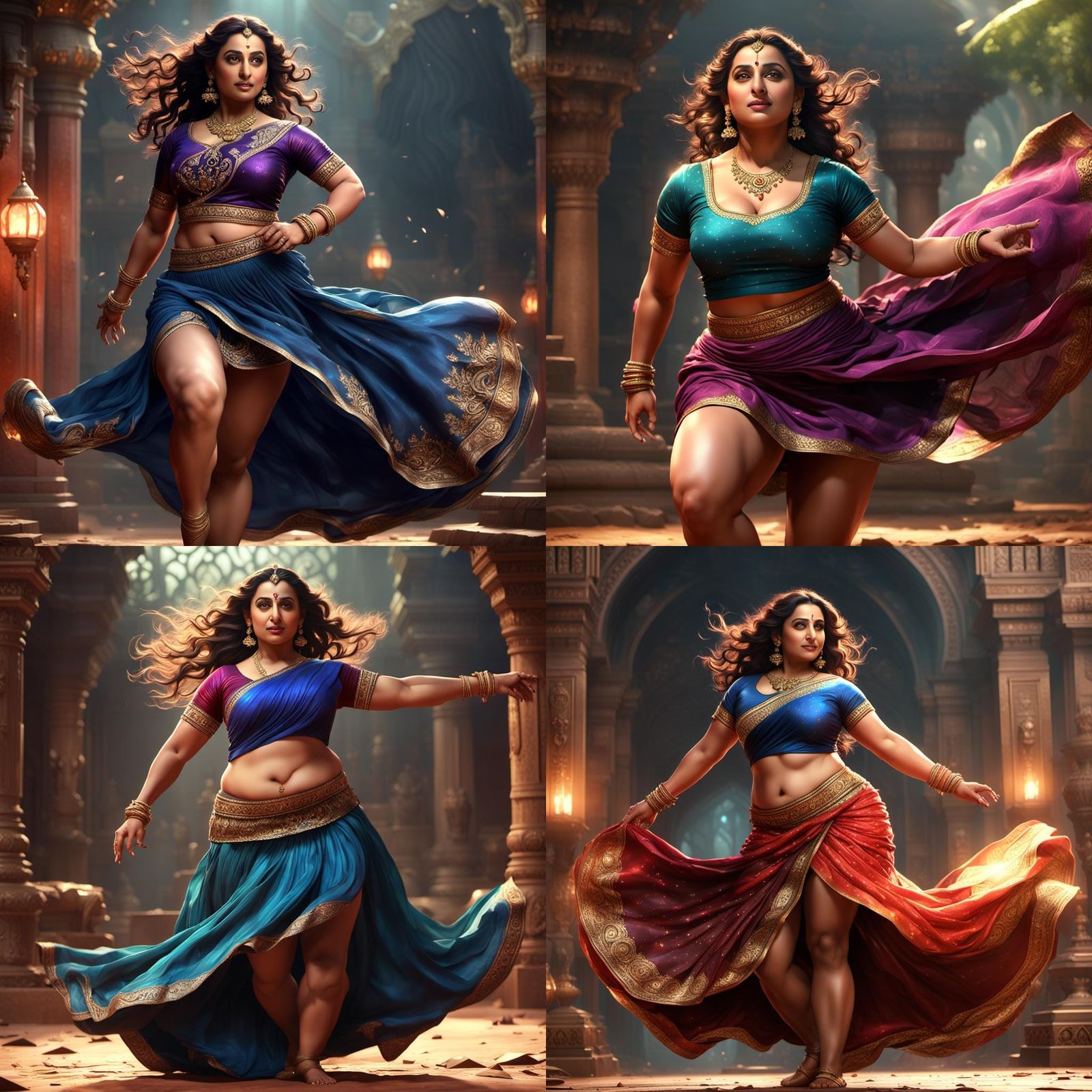 Curvy Indian Woman Portrait in Dark Fantasy Style