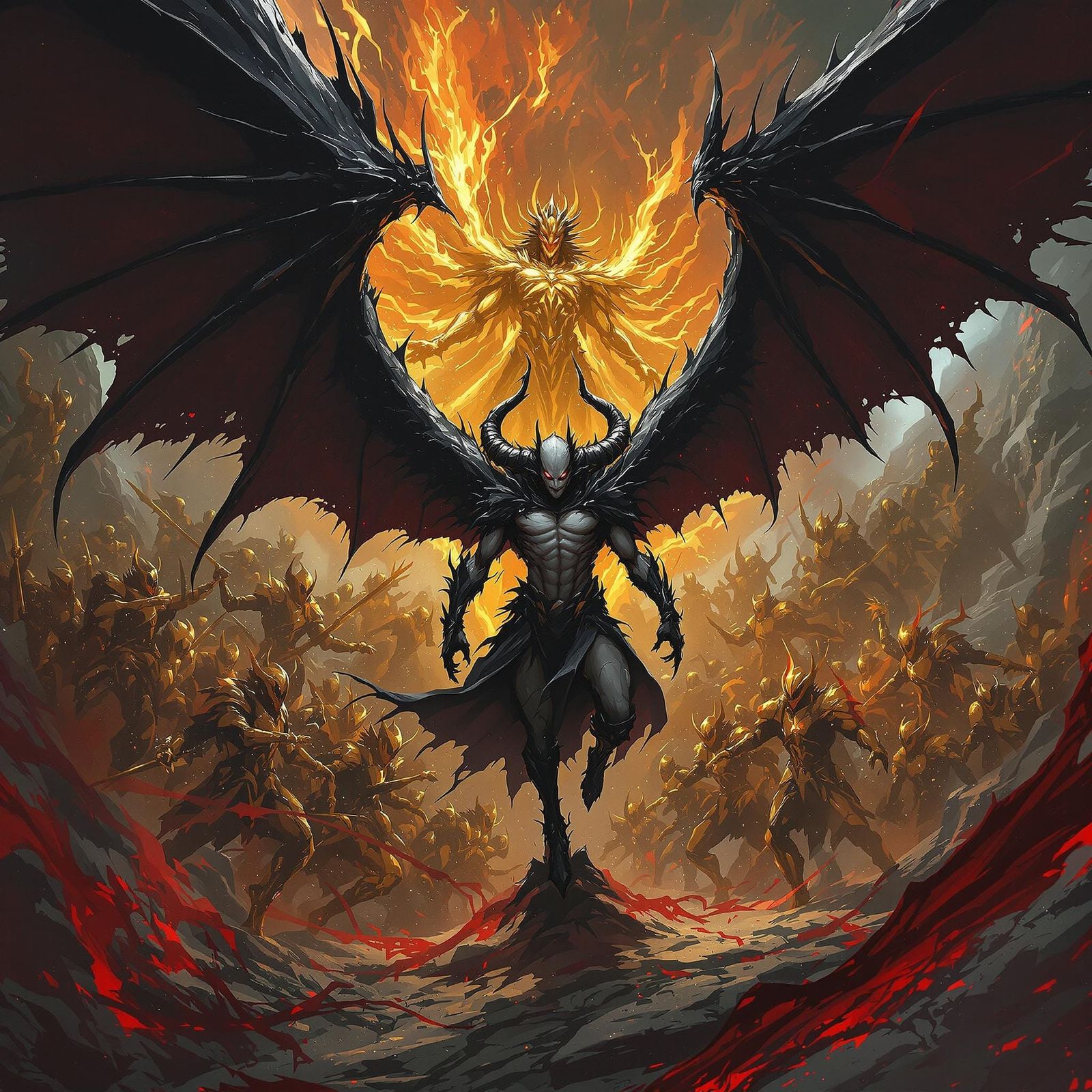 Demon King's Last Stand: Anime-Style Fantasy