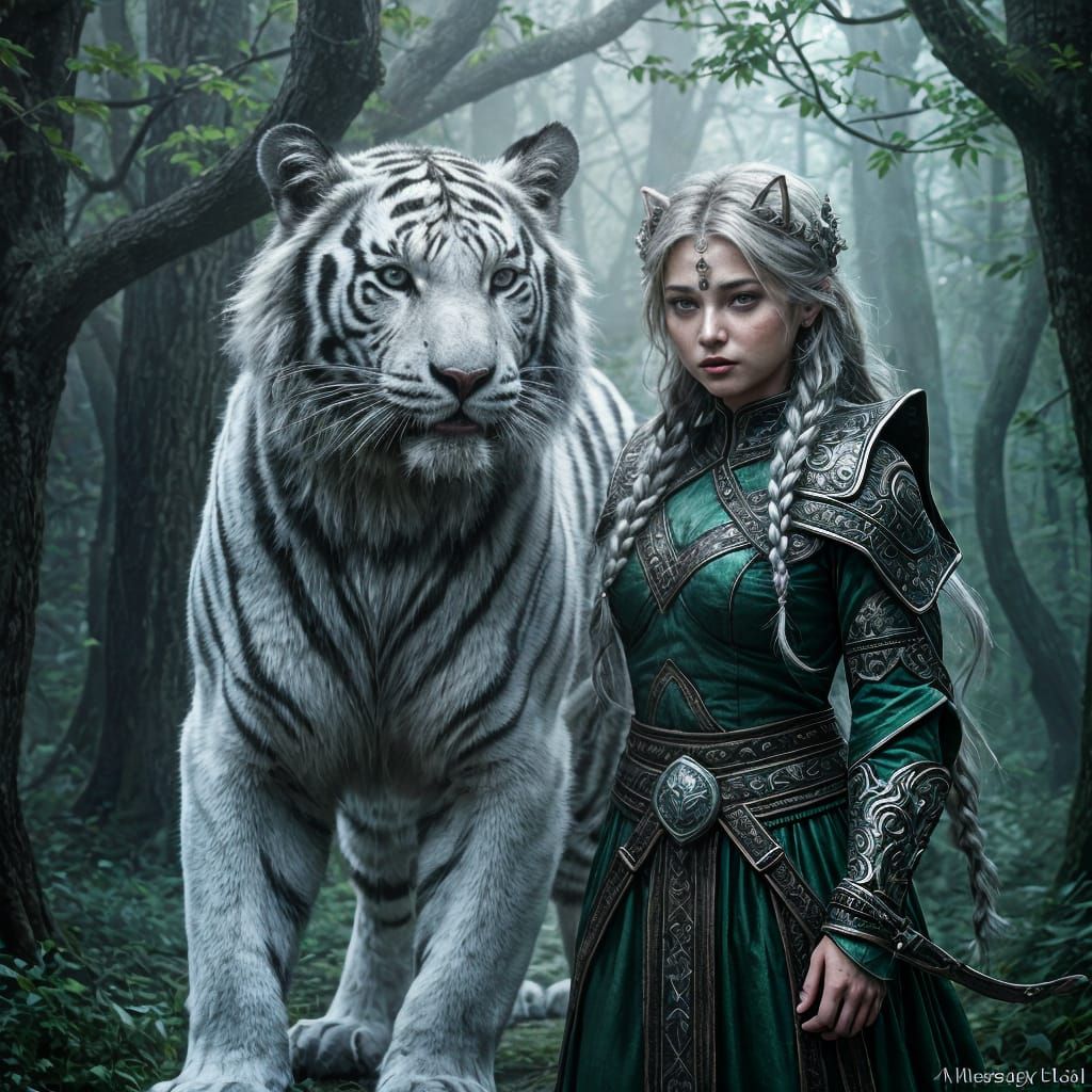 White Tiger and Warrior Queen Guard Ancient Gateway