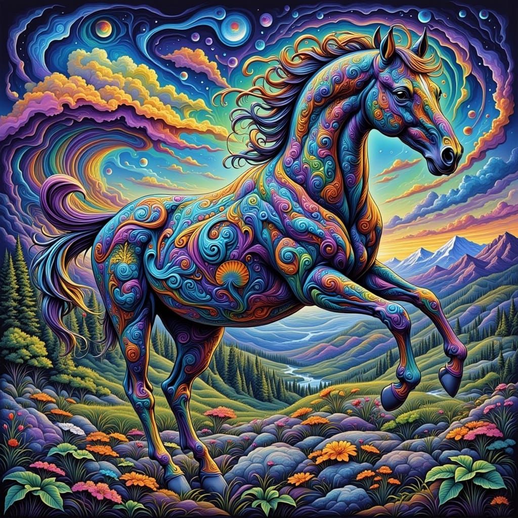 Psychedelic Dream Horse in Vibrant Colors