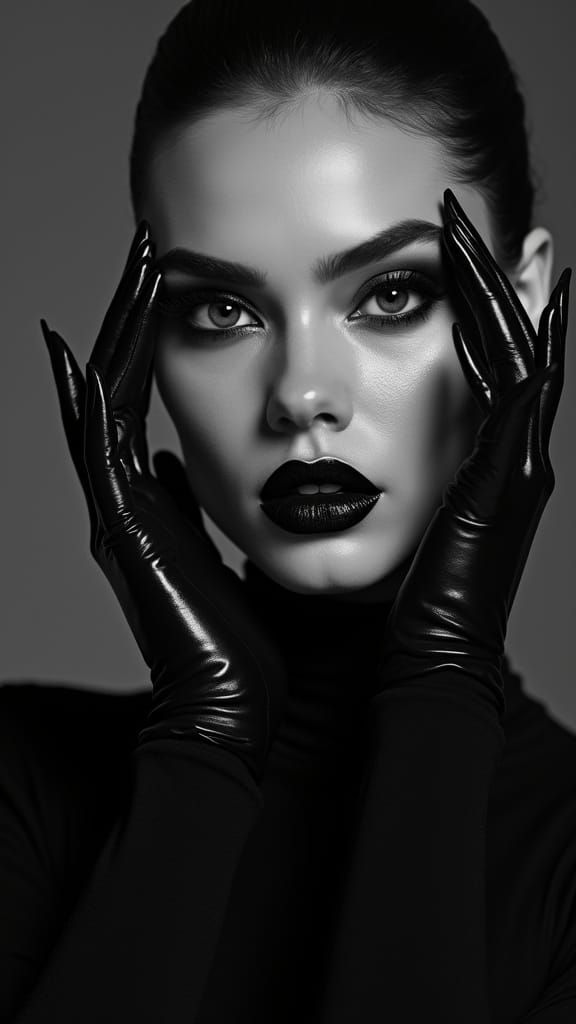 High Fashion Editorial Portrait in Black and White