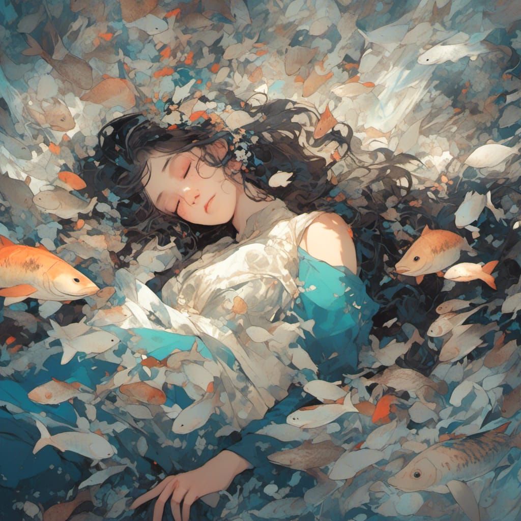 Sleepy Math Girl Generated by AI