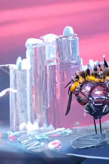 Queen Bee Beehive Concept Art in Matte Painting Style