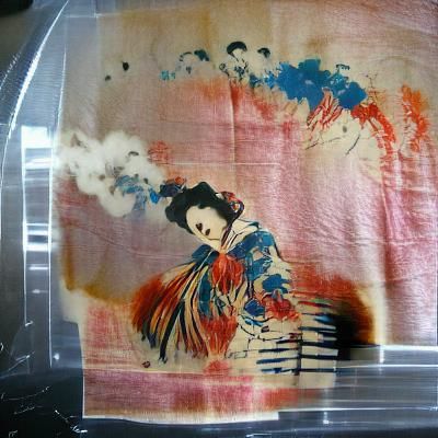 Elegant Geisha in Dye Transfer Print