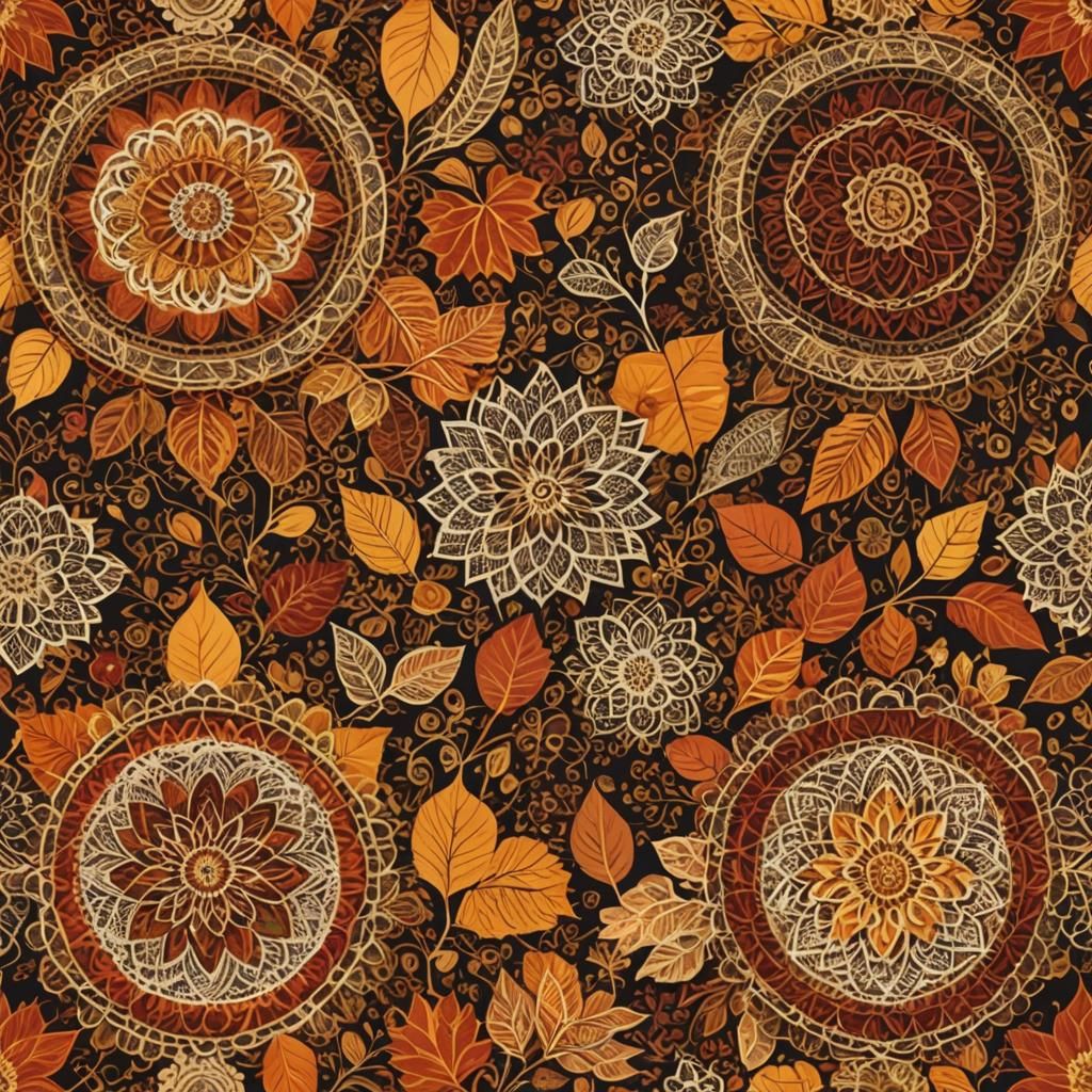 Exquisite Autumn Mandalas with Whimsical Doily Details