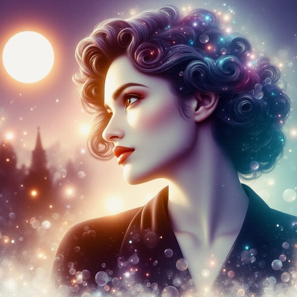 Elegant Woman in the Night's Whisper