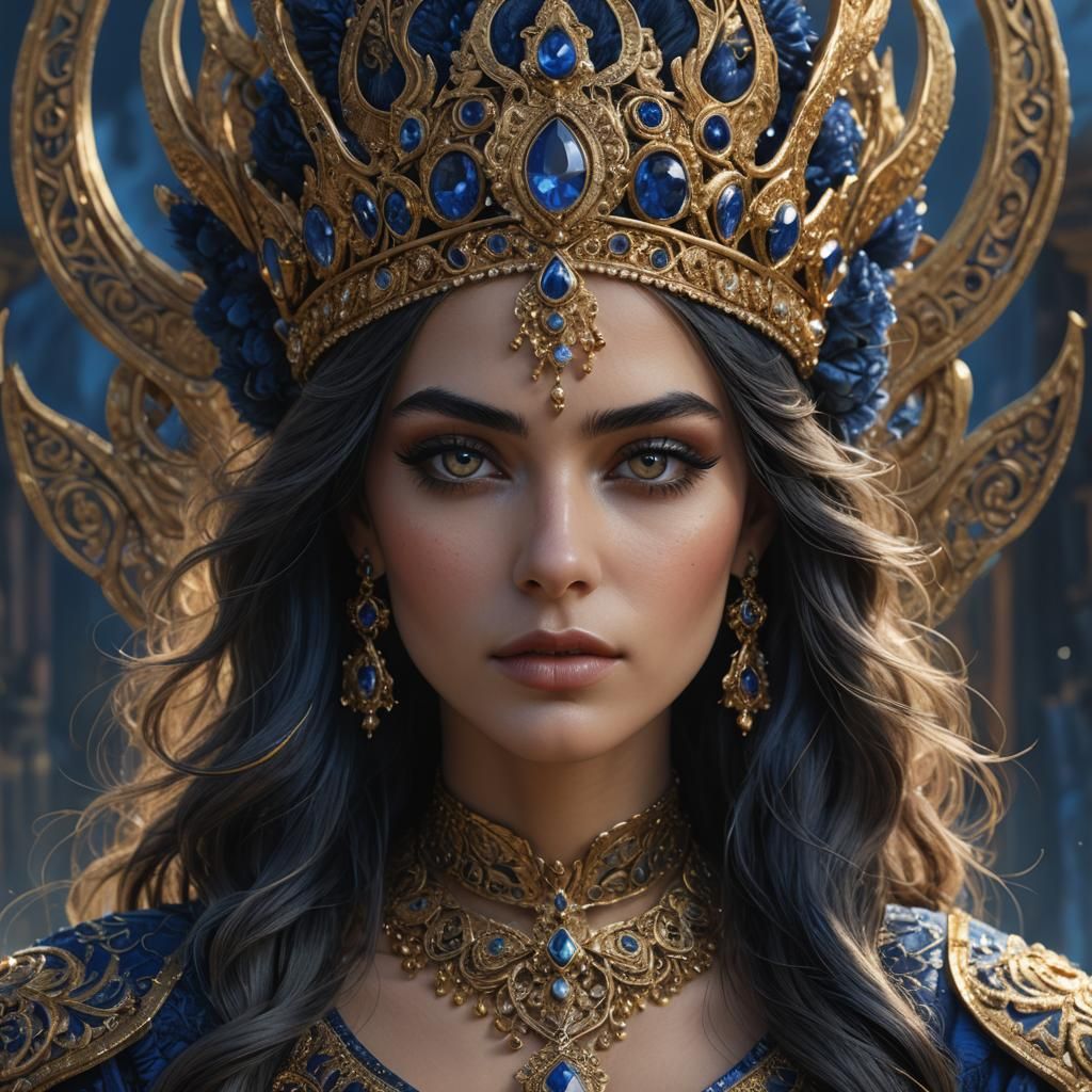 Persian Countess with Vibrant Fantasy Makeup