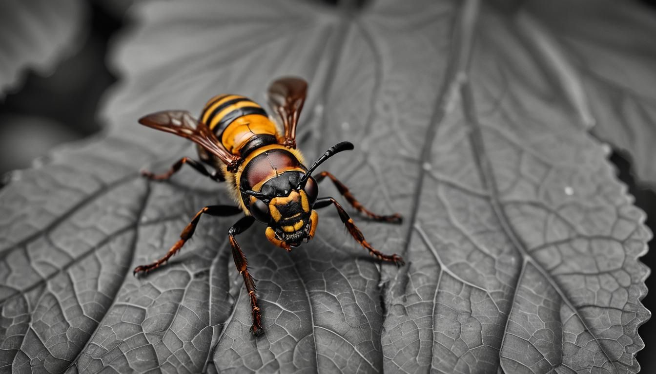 Macro photography of a venomous African hornet